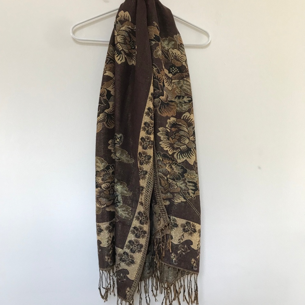 Brown and Gold Pashmina Scarf